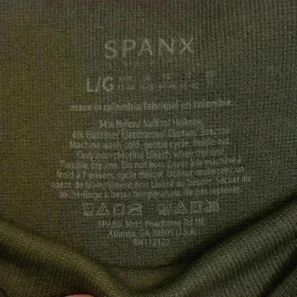 SPANX Look At Me Now Seamless Leggings Green Camo, Womens Size Large - Picture 5 of 8